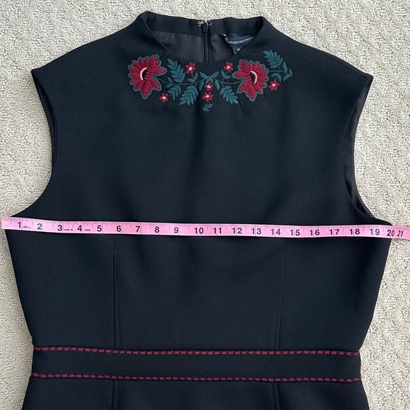Brooks Brothers Floral Embroidered High Neck Wool Blend Sheath Dress 14 Classic - Picture 15 of 15